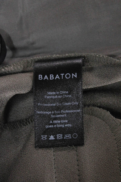 Babaton Women Chino Shorts Green Triacetate Blend Size 4