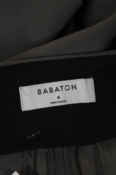 Babaton Women Chino Shorts Green Triacetate Blend Size 4