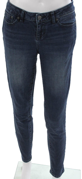prAna Womens Skinny Jeans Blue Low Rise Button Cotton Blend Size 2