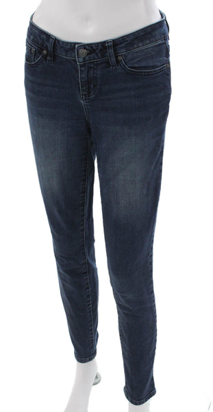 prAna Womens Skinny Jeans Blue Low Rise Button Cotton Blend Size 2