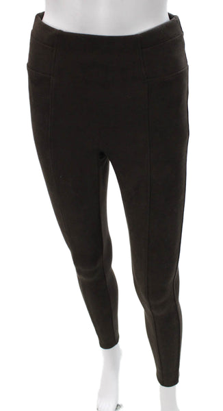 Spanx Women Ankle Leggings Brown Polyester Blend Size S