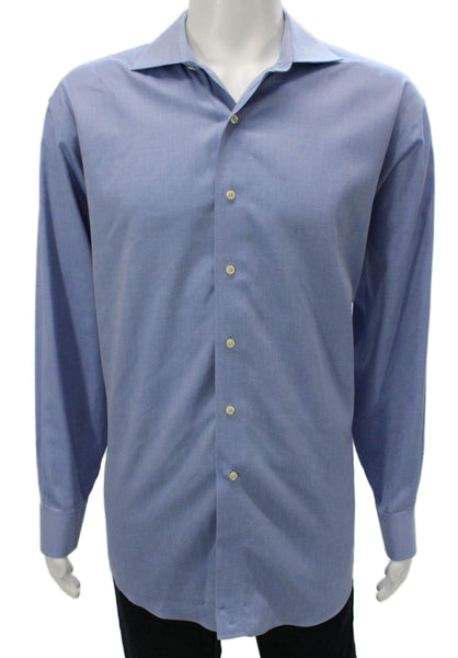 Brooks Brothers Mens Blue Cotton Dress Shirt Size 17.5