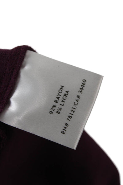 Eileen Fisher Womens Purple Cowl Neck Short Sleeve Shift Dress Rayon Size XS