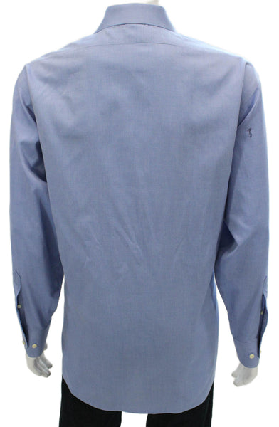 Brooks Brothers Mens Blue Cotton Dress Shirt Size 17.5