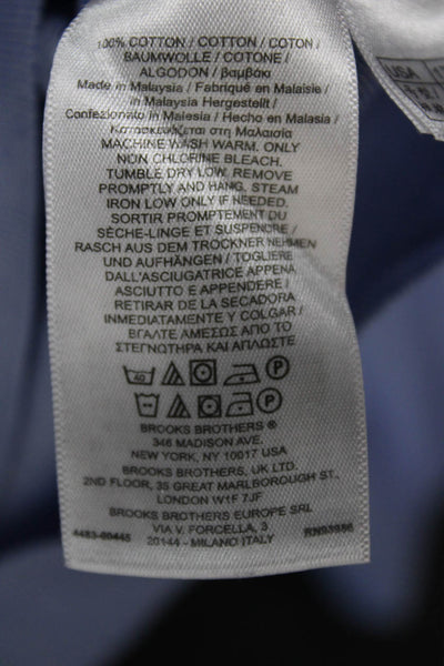 Brooks Brothers Mens Blue Cotton Dress Shirt Size 17.5