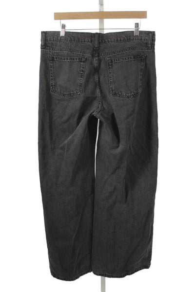 Joes Women Wide Leg Jeans Gray 100% Cotton Mid Rise Button Inseam 30 Size 31