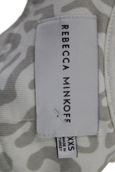Rebecca Minkoff Womens Pullover Ivory Animal Print Size 2XS