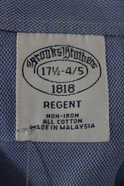 Brooks Brothers Mens Blue Cotton Dress Shirt Size 17.5