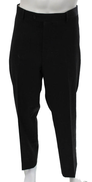 Pronto Uomo Mens Black Wool Dress Pants Size 38