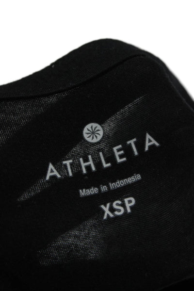 Athleta Womens T-Shirt Dress Black Scoop Neck Short Sleeve Size PXS