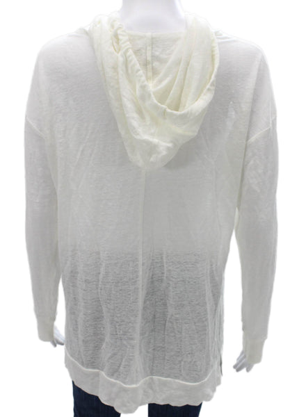 Joie Women Tunic V-Neck Linen Long Sleeve White Pullover Size XS