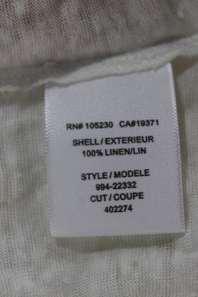 Joie Women Tunic V-Neck Linen Long Sleeve White Pullover Size XS