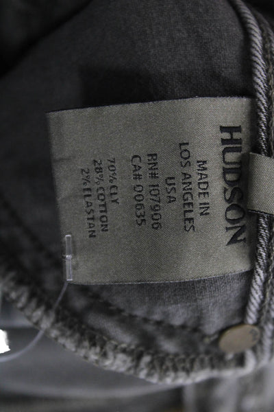 Hudson Womens Skinny Jeans Gray Mid Rise Button Cotton Blend Size 26
