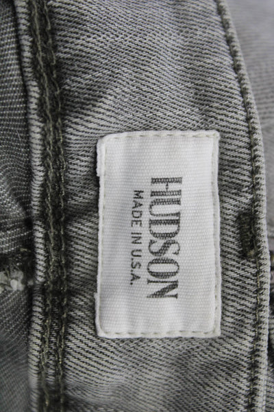 Hudson Womens Skinny Jeans Gray Mid Rise Button Cotton Blend Size 26