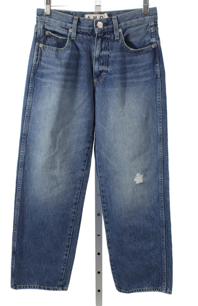 Amo Womens Straight Jeans Blue Cotton Size 23