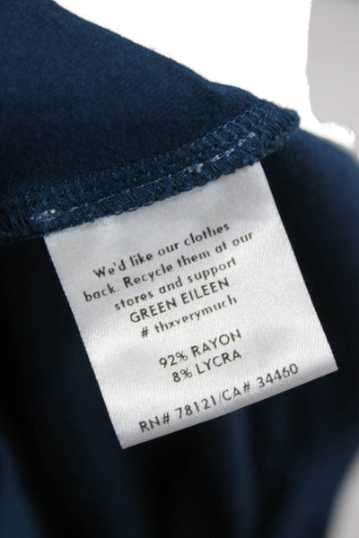 Eileen Fisher Women Shift Dress Blue Cowl Neck Short Sleeve Size XS