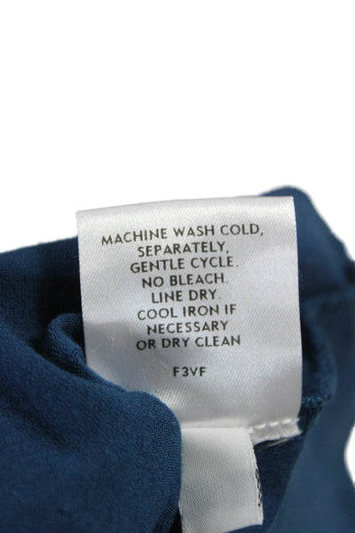 Eileen Fisher Women Shift Dress Blue Cowl Neck Short Sleeve Size XS