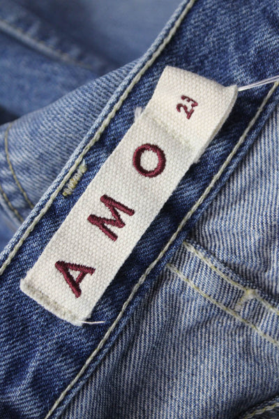 Amo Womens Straight Jeans Blue Cotton Size 23