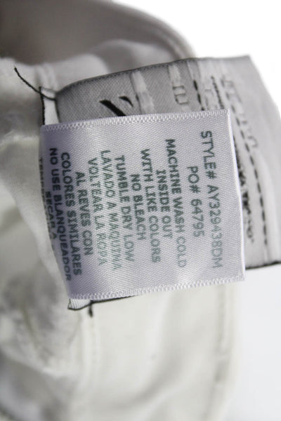 Sold Design Lab Womens Skinny White Cotton Jeans Button Size 26