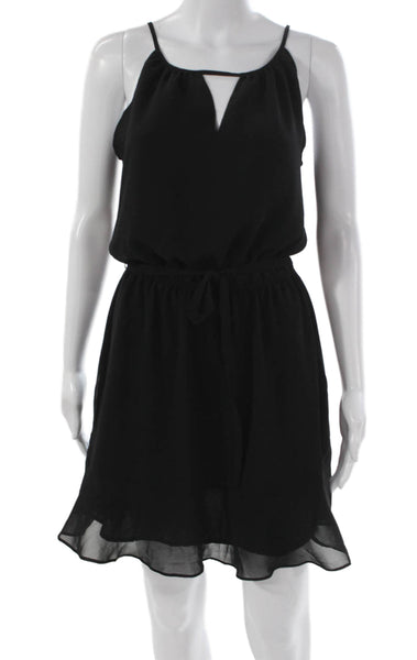 Cupcakes And Cashmere Women Black V Neck Sundress Short Polyester Size S