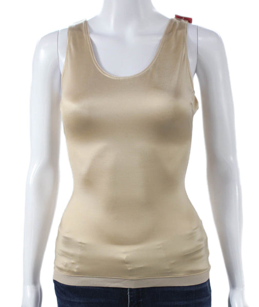 Spanx Women Shaping Top Scoop Neck Sleeveless Beige Nylon Size M