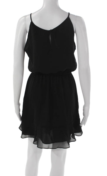 Cupcakes And Cashmere Women Black V Neck Sundress Short Polyester Size S