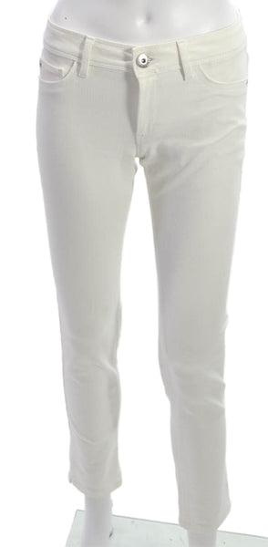 DL 1961 Womens Skinny Jeans White Cotton Blend Size 26
