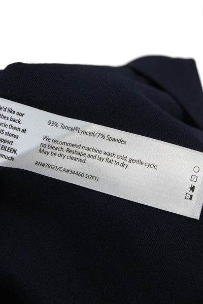 Eileen Fisher Women Shift Dress Blue Tencel Boat Neck Short Sleeve Size XS
