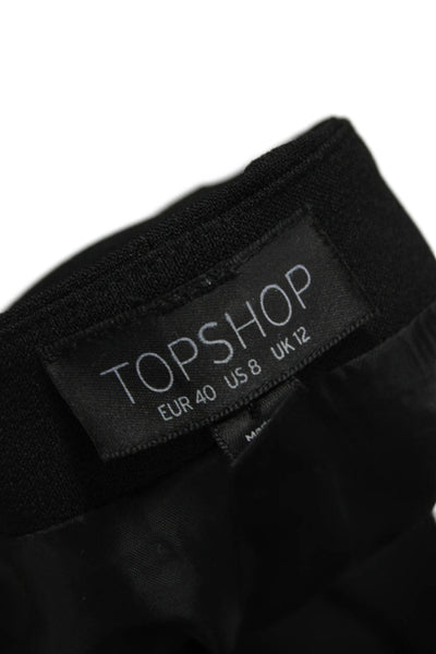 Topshop Women Wrap Dress Black Halter Tie Mini Above Knee Size 8