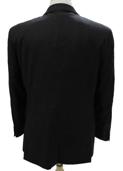 Pronto Uomo Mens 2 Piece Wool Gray Solid Suit Jacket Big Tall Size 44