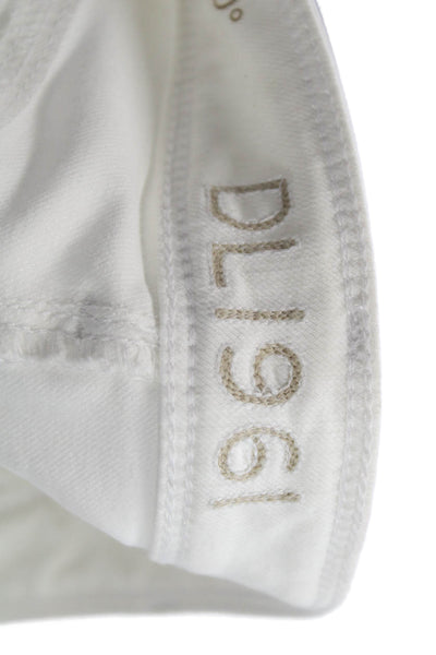 DL 1961 Womens Skinny Jeans White Cotton Blend Size 26