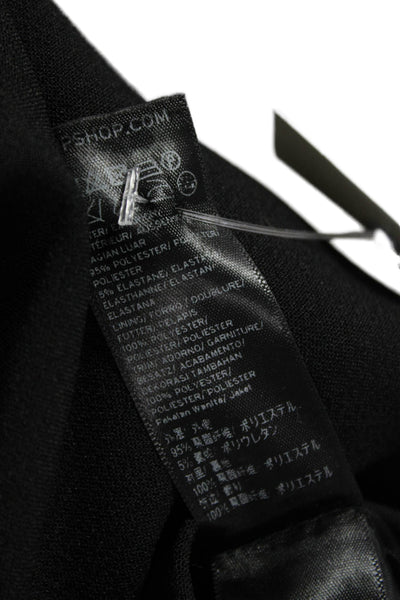 Topshop Women Wrap Dress Black Halter Tie Mini Above Knee Size 8