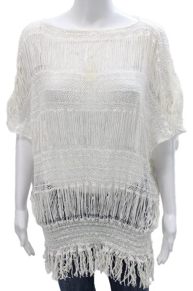 Trina Turk Women Boat Neck Cotton Tunic White Size XS