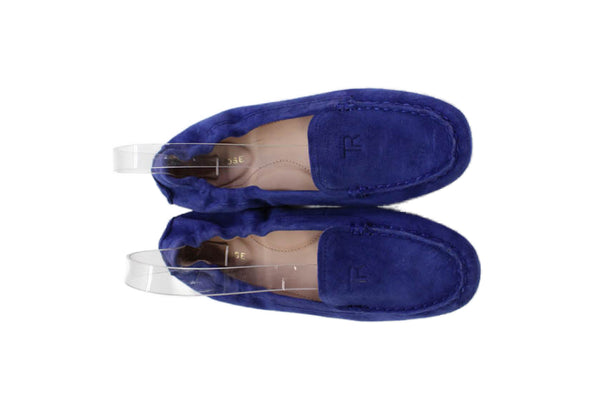 Taryn Rose Womens Suede Square Toe Loafers Blue Size 7.5