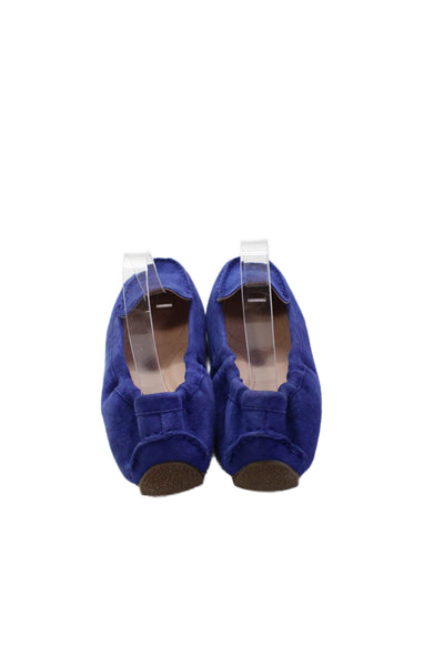 Taryn Rose Womens Suede Square Toe Loafers Blue Size 7.5