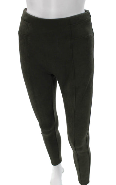 Spanx Womens Ankle Leggings Green Polyester Blend Solid Size S