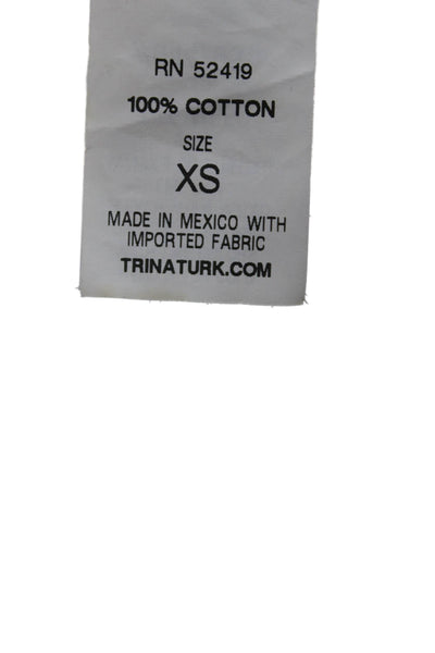 Trina Turk Women Boat Neck Cotton Tunic White Size XS