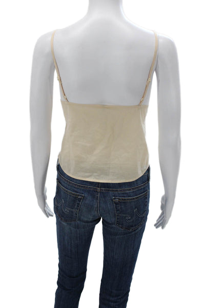 Sea New York Women Beige Cotton V-Neck Sleeveless Tank Solid Size XS