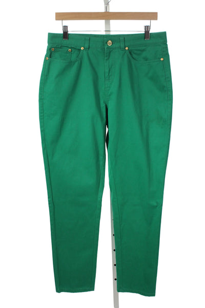 Brooks Brothers Womens Chino Pants Green Cotton Zip Size 10