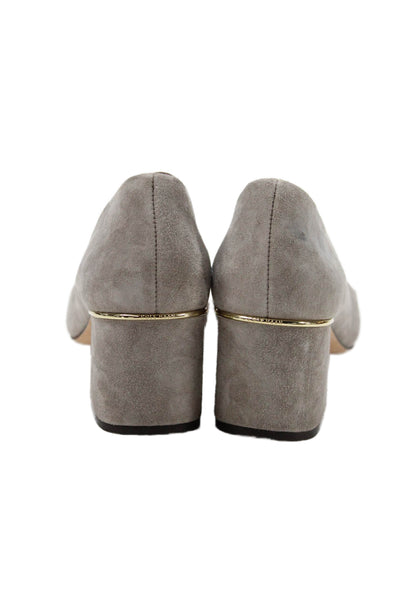 Cole Haan Womens Suede Block Heels Slip On Heels Shoes Gray Size 8.5B