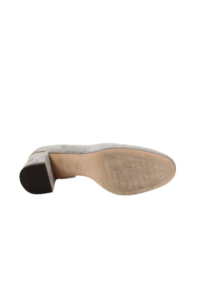 Cole Haan Womens Suede Block Heels Slip On Heels Shoes Gray Size 8.5B