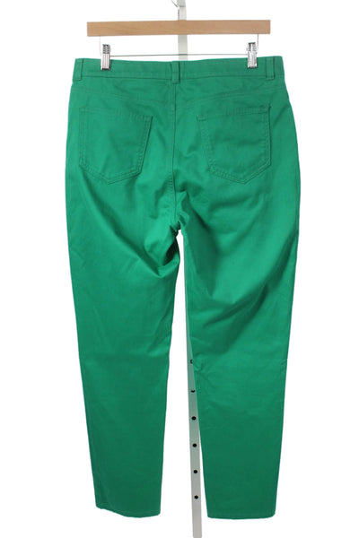 Brooks Brothers Womens Chino Pants Green Cotton Zip Size 10
