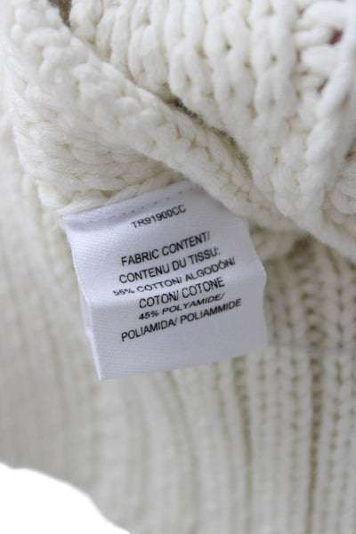 Derek Lam 10 Crosby Women Ivory Sleeveless Turtleneck Sweater Vest Size S