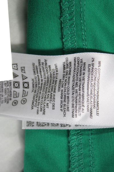 Brooks Brothers Womens Chino Pants Green Cotton Zip Size 10