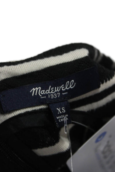 Madewell Womens Fit & Flare Striped Black Sleeveless Dress Size XS