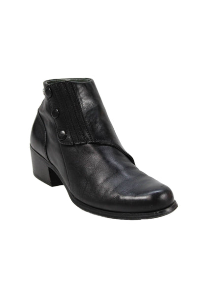 Ariat Womens Leather Heels Ankle Boots Shoes Solid Black Size 8B
