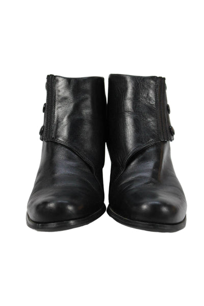 Ariat Womens Leather Heels Ankle Boots Shoes Solid Black Size 8B