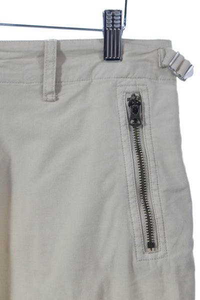 Rag & Bone Women Cargo Pants Beige Cotton Zip Inseam 27 Size 6