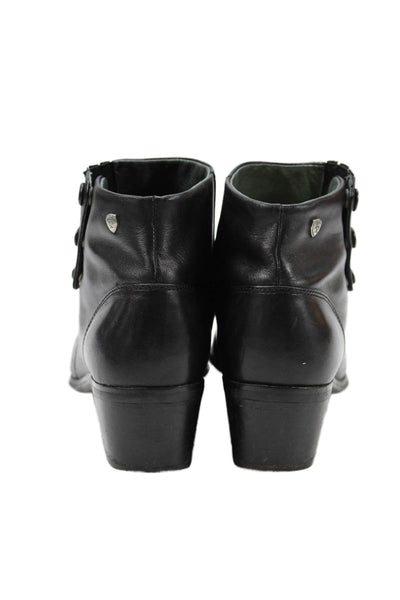 Ariat Womens Leather Heels Ankle Boots Shoes Solid Black Size 8B