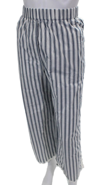 Sea New York Womens White Striped Cotton Pajama Pants Size L